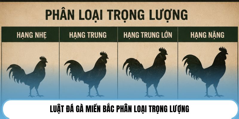 Luật đá gà miền bắc phân loại trọng lượng